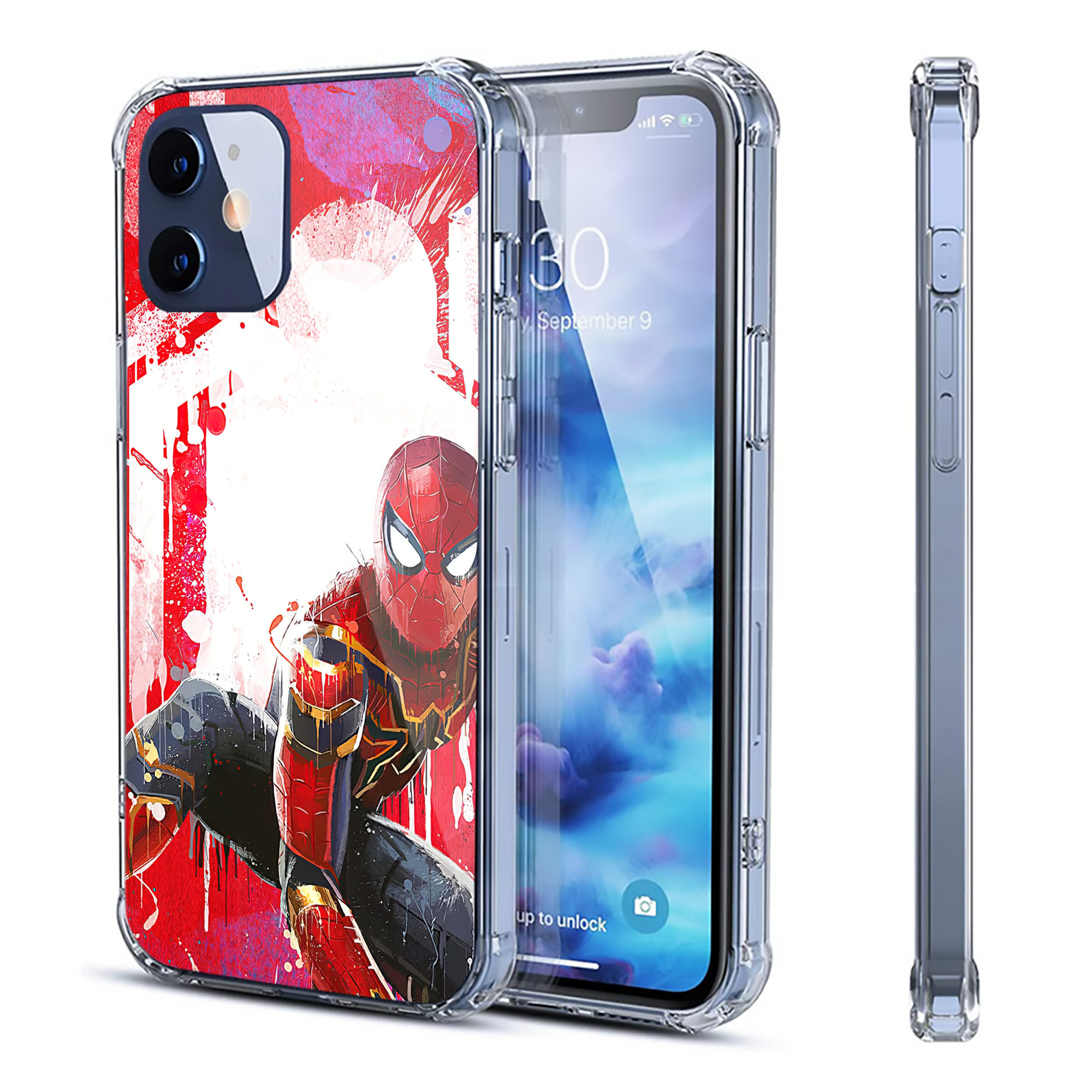 （画像用） Spider Man スパイダーマン 【iPhone 12シリーズ対応】透明スマホケース（クリアソフトケース）